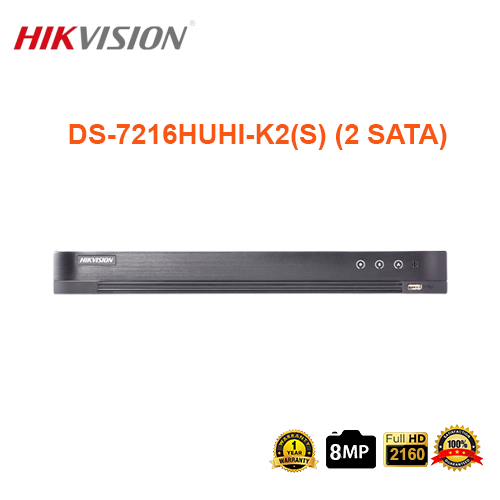 Hikvision 16-CH Turbo HD 8MP DVR DS-7216HUHI-K2 (S) (2 SATA)